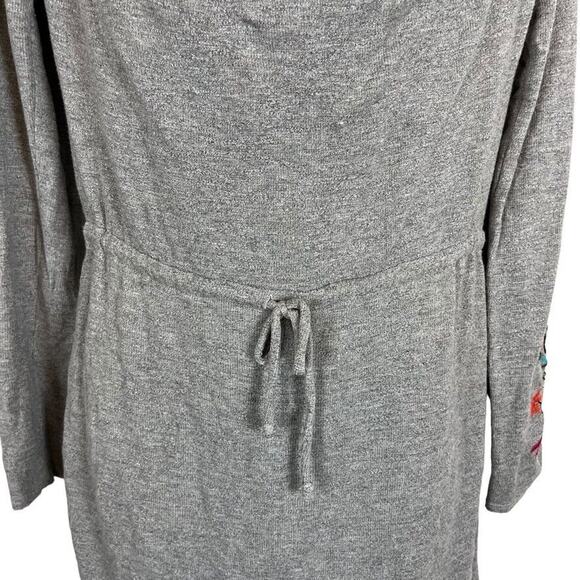 Anthropologie Dolan Port Maria Embroidered T-Shirt Mini Knit Gray Dress sz S - Picture 6 of 16